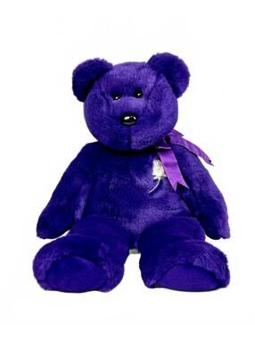 Ty Collection 1998 Purple Teddy Bear Plush White Rose Ribbon Stuffed Animal